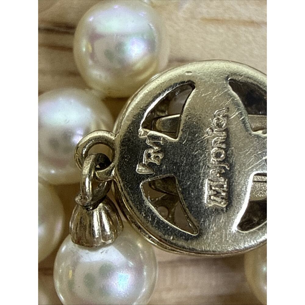 Vintage Majorica Pearl Strand Necklace 925 Sterling Silver Clasp Spain 9” - Picture 7 of 9